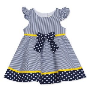 Rare Editions Baby Girl’s Stripes & Dots Dress